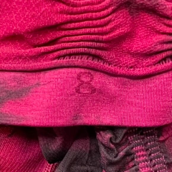 Lululemon In The Flow Crop II Size 8 Wine Berry/Bordeaux Drama Leggings Capri - Picture 10 of 11